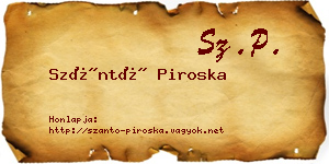 Szántó Piroska névjegykártya