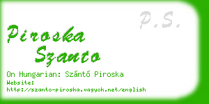 piroska szanto business card