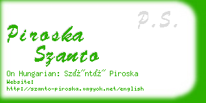 piroska szanto business card